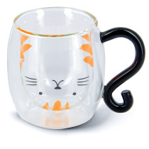 NEAVITA MUG VETRO KITTY TEA&FR